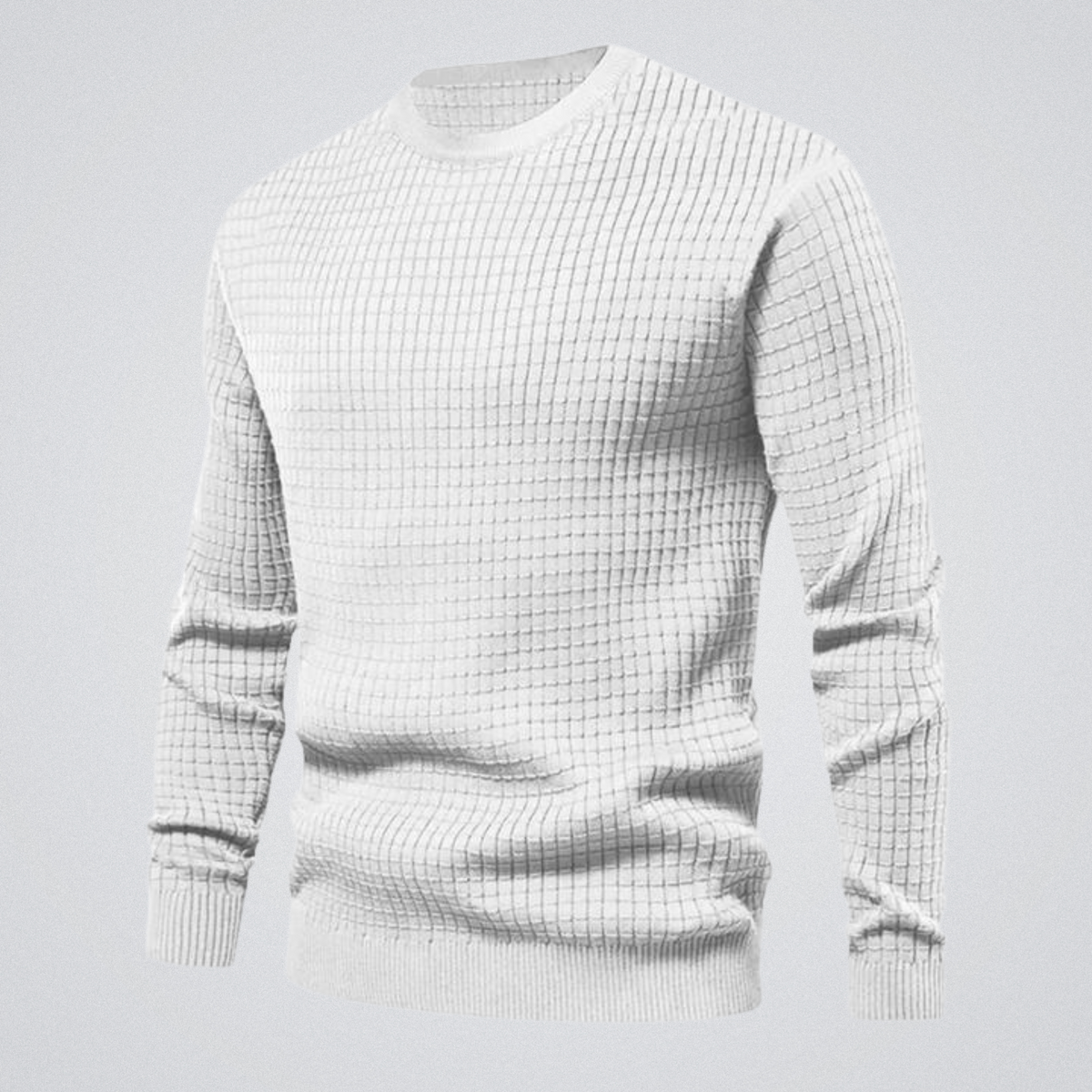 Alfie - Men's waffle knit jumper with crew neck and ribbed cuffs