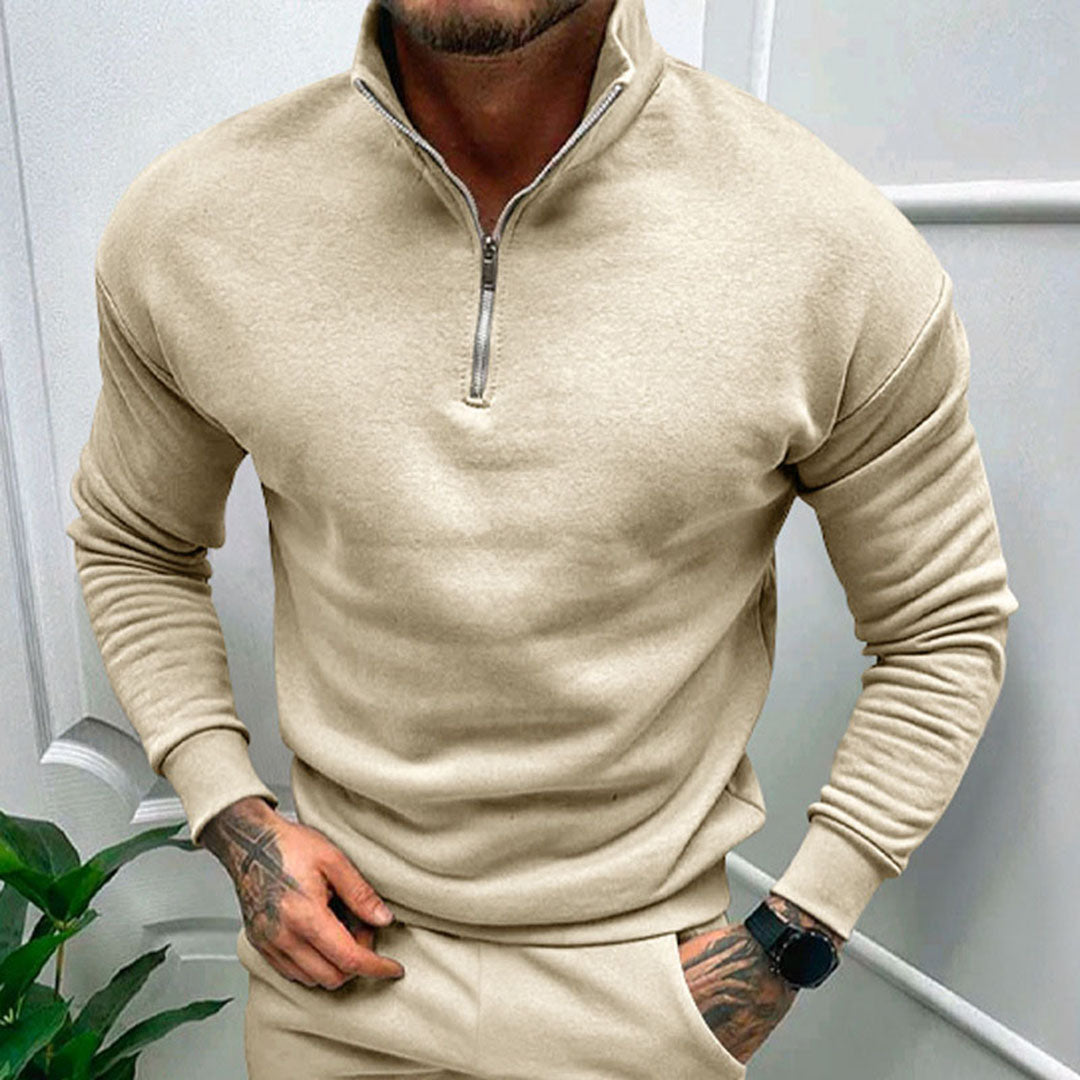 Harry - Men's quarter zip jumper with funnel neck for smart casual wear