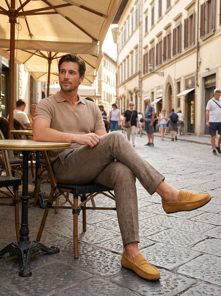 Jack - Relaxed Men's Comfort Loafers with Cushioned Insole and Penny Strap