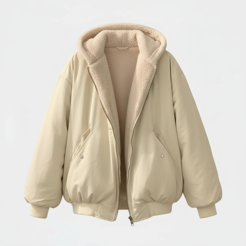 Maisie - Women’s oversized hooded bomber jacket with warm fleece lining