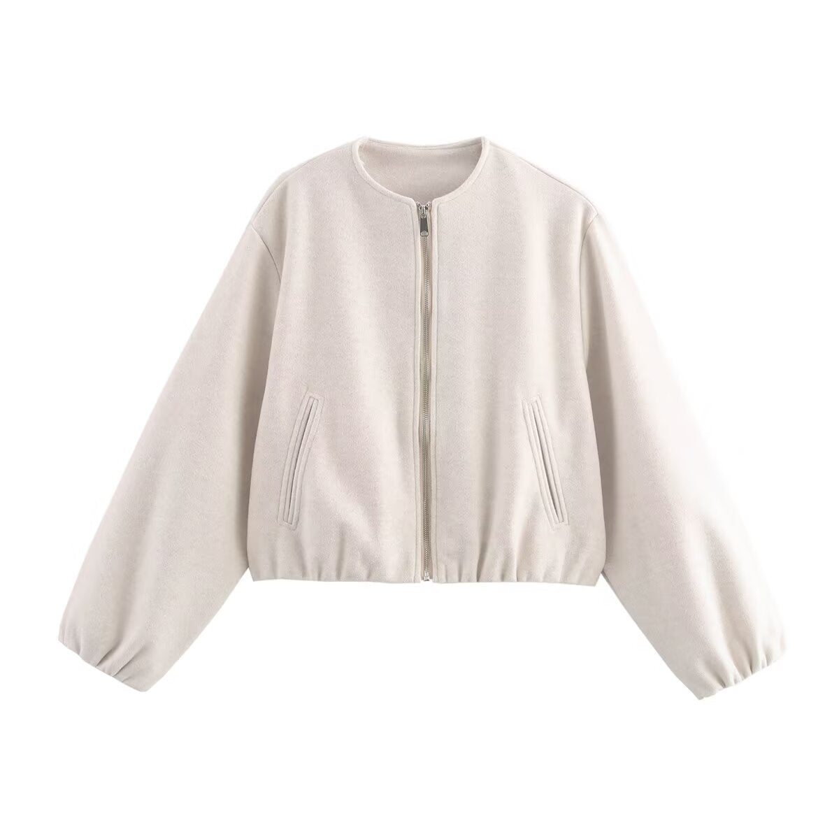 Poppy - Women's Bomber Jacket Cropped Fit for Autumn with Elasticated Hem and Cuffs