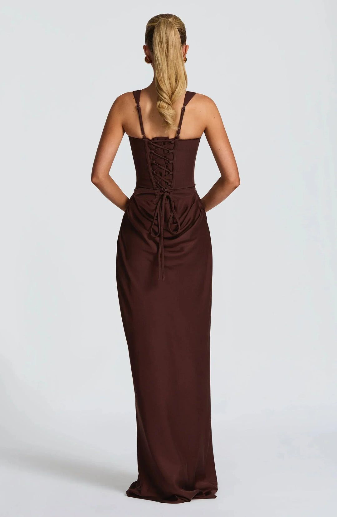 Adriana - Elegant Women's Wedding Guest Maxi Dress with Square Neck and Corset Bodice