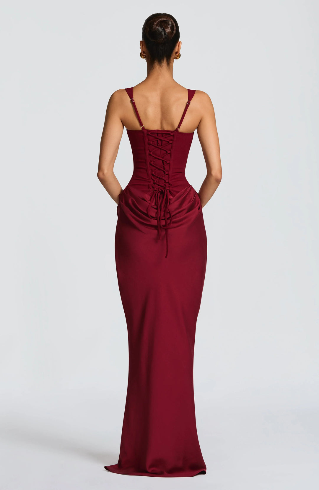 Adriana - Elegant Women's Wedding Guest Maxi Dress with Square Neck and Corset Bodice