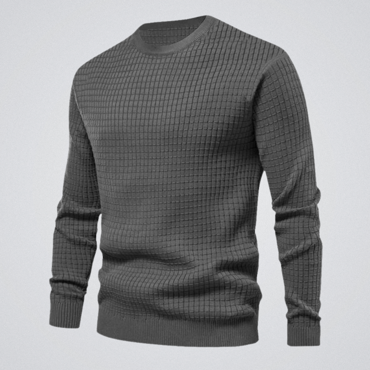 Alfie - Men's waffle knit jumper with crew neck and ribbed cuffs