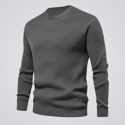 Alfie - Men's waffle knit jumper with crew neck and ribbed cuffs