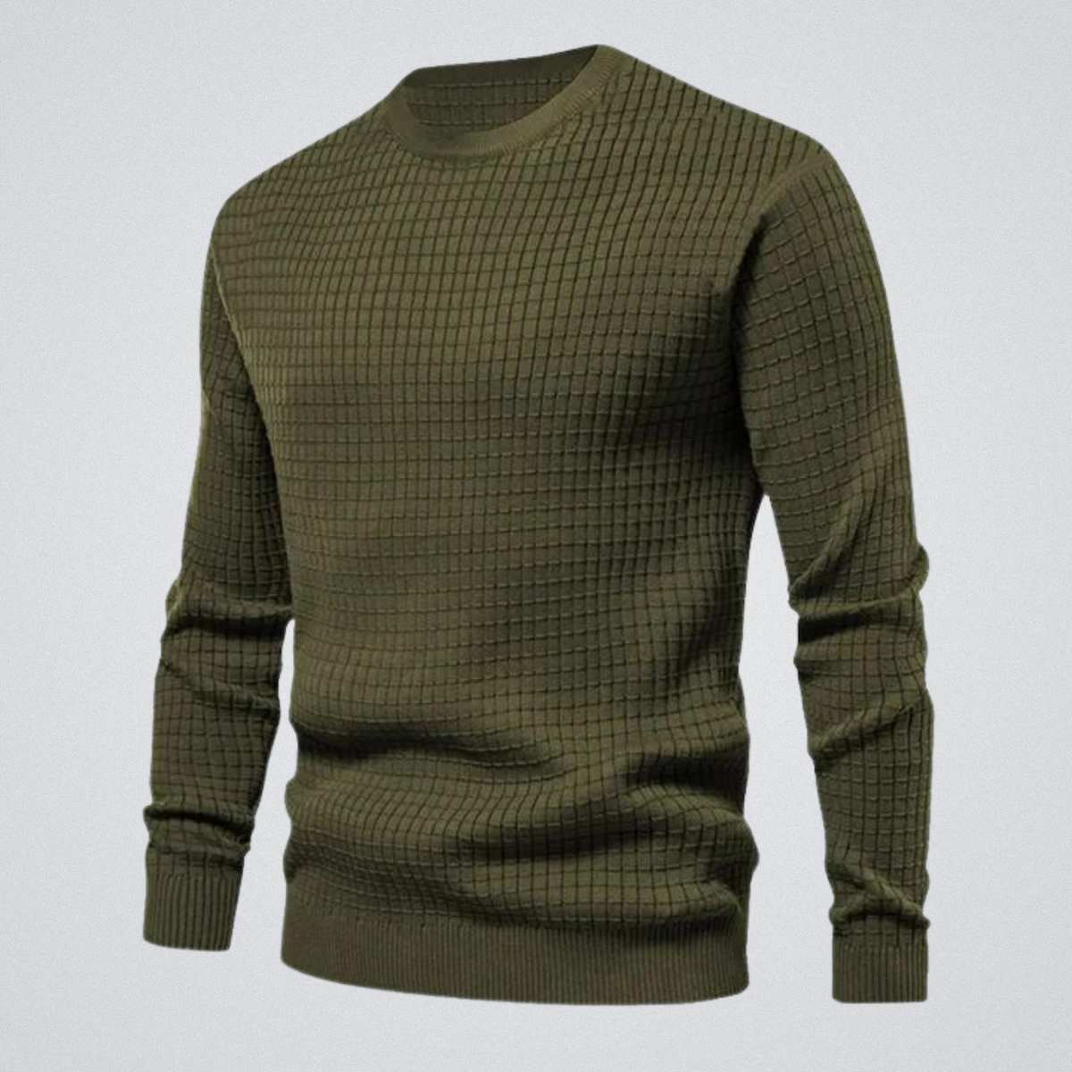 Alfie - Men's waffle knit jumper with crew neck and ribbed cuffs
