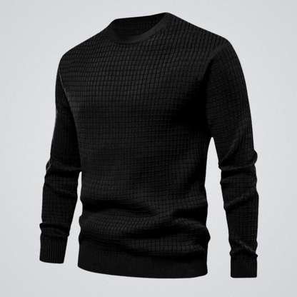 Alfie - Men's waffle knit jumper with crew neck and ribbed cuffs