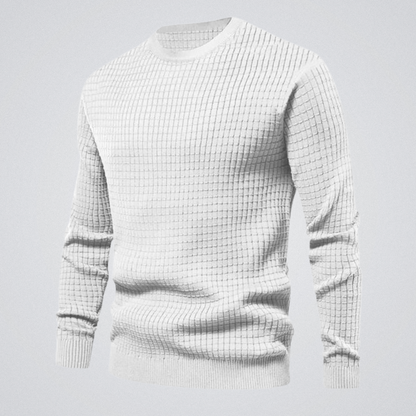 Alfie - Men's waffle knit jumper with crew neck and ribbed cuffs