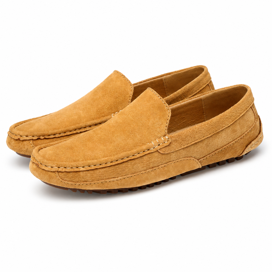 Alfie - Relaxed Men's Comfort Loafers with Contrast Stitching and Rubber Sole
