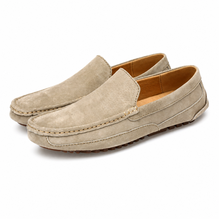 Alfie - Relaxed Men's Comfort Loafers with Contrast Stitching and Rubber Sole