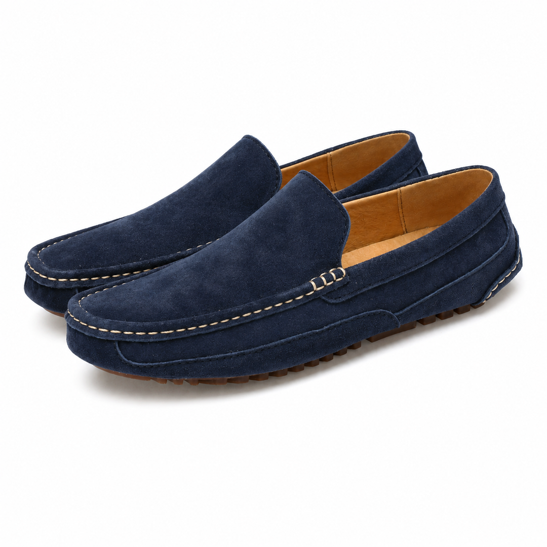 Alfie - Relaxed Men's Comfort Loafers with Contrast Stitching and Rubber Sole