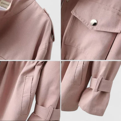 Charlotte - Women's Raincoat with Utility Pockets and Drawstring Waist