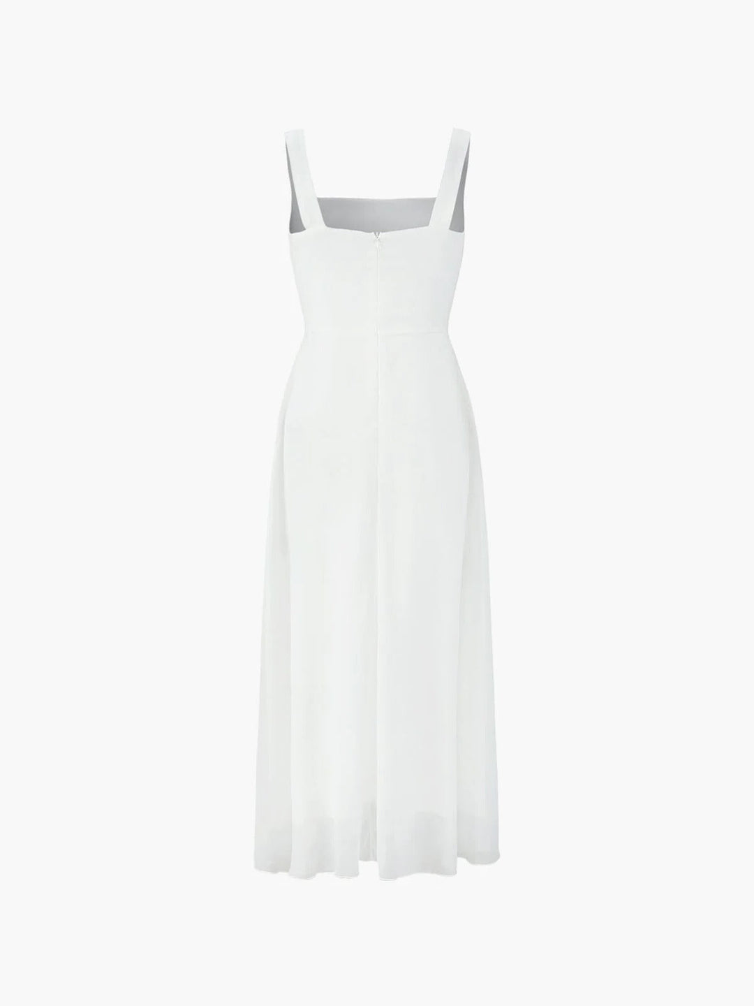 Amelia - Elegant Women's Wedding Guest Dress with Square Neck and Flowy Midi Skirt