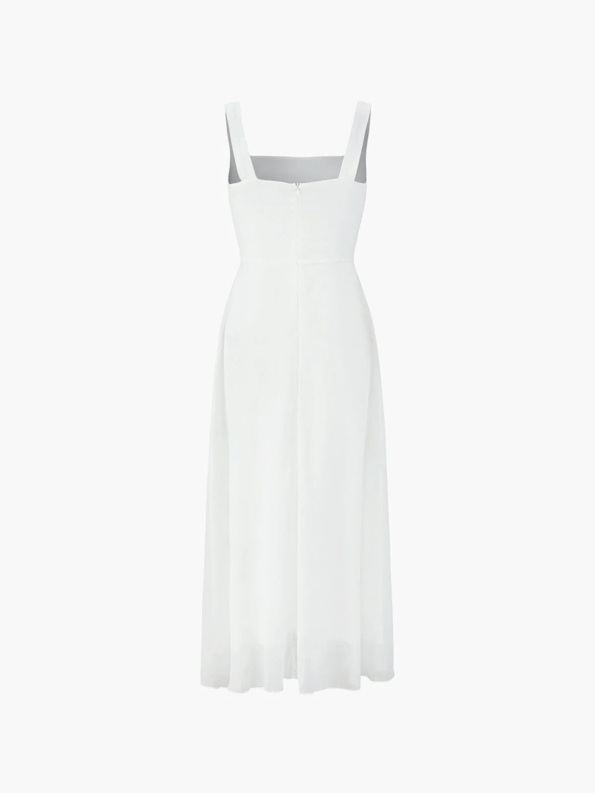 Amelia - Elegant Women's Wedding Guest Dress with Square Neck and Flowy Midi Skirt