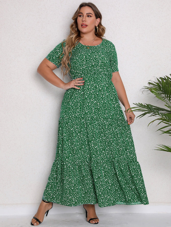 Amelia - Flowy Women's Plus Size Wedding Guest Dress with a Tiered Maxi Skirt