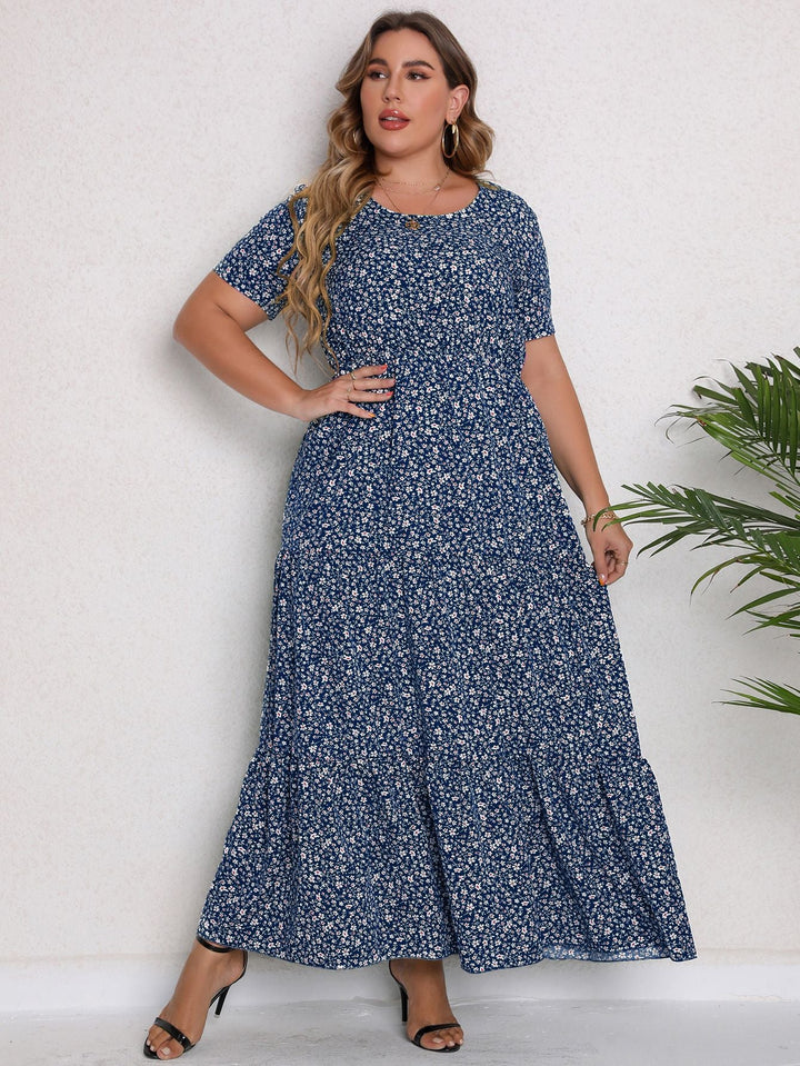 Amelia - Flowy Women's Plus Size Wedding Guest Dress with a Tiered Maxi Skirt