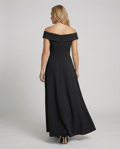 Amelia - Women's elegant maxi party dress with off shoulder bardot neck