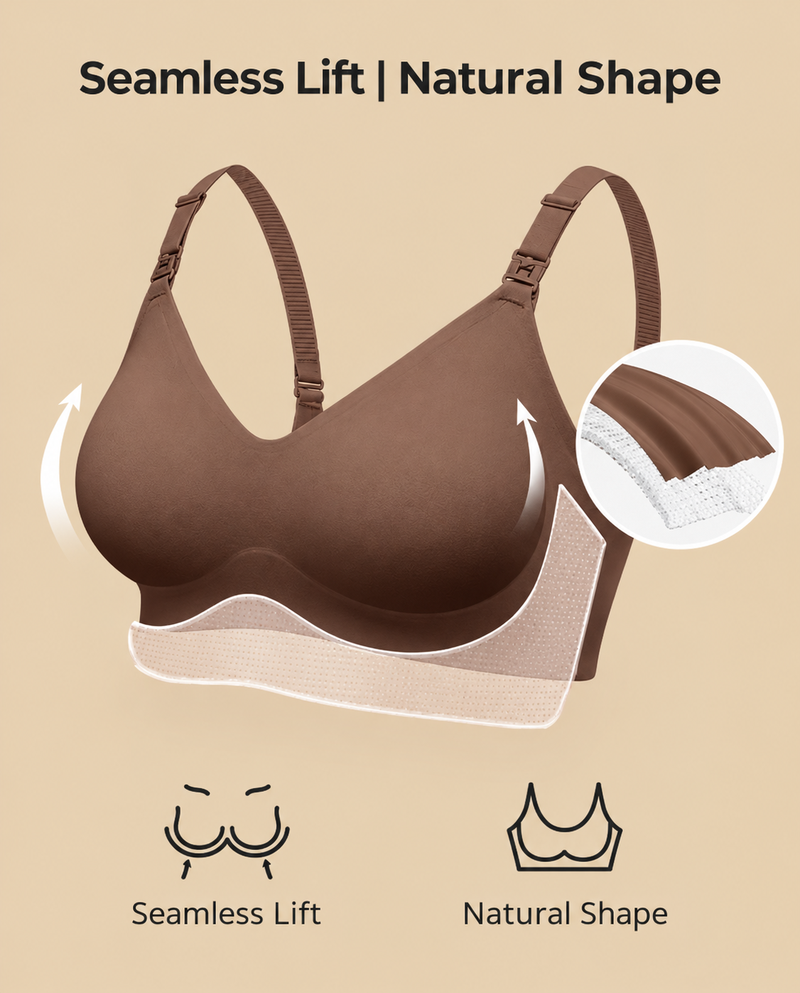 Amelia - Women's seamless breastfeeding bra for mums with drop down clips