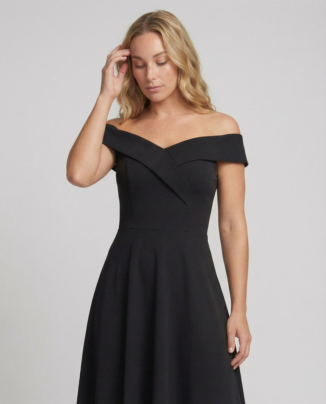 Arabella - Formal Women's Wedding Guest Maxi Dress with Off Shoulder Neckline and Full Skirt