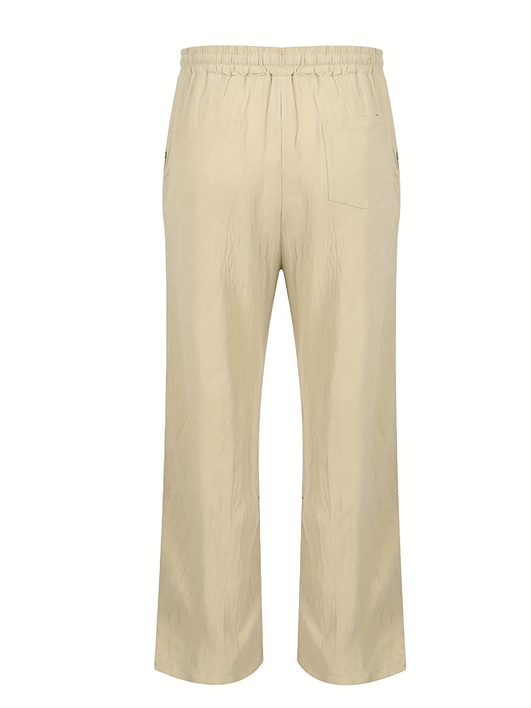 Archie - Casual Men's Linen Trousers with Drawstring Waist and Loose Wide Leg