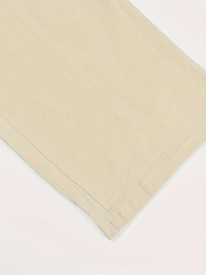 Archie - Casual Men's Linen Trousers with Drawstring Waist and Loose Wide Leg