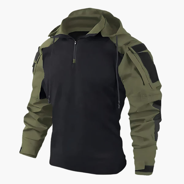 Archie - Men's Tactical Jacket with Hood and Half Zip for Autumn