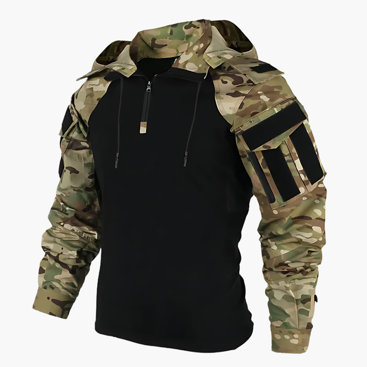 Archie - Men's Tactical Jacket with Hood and Half Zip for Autumn
