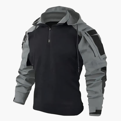 Archie - Men's Tactical Jacket with Hood and Half Zip for Autumn