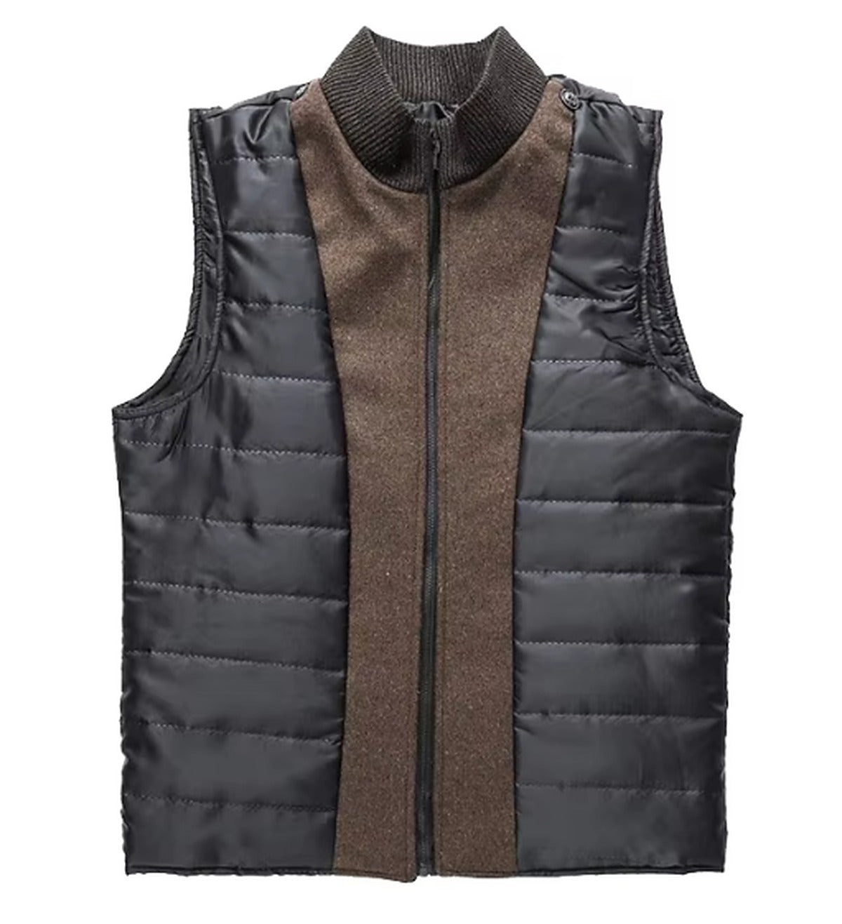 Arthur - Men's long smart winter coat with stand collar and quilted lining