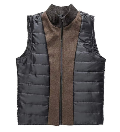 Arthur - Men's long smart winter coat with stand collar and quilted lining