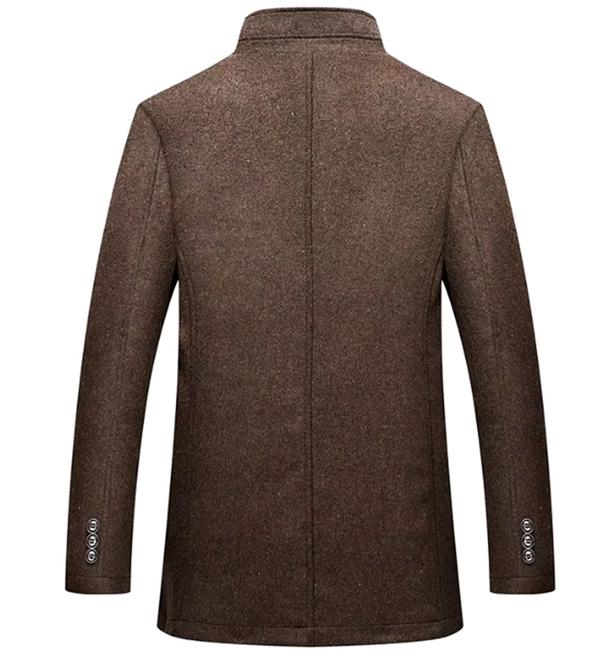 Arthur - Men's long smart winter coat with stand collar and quilted lining