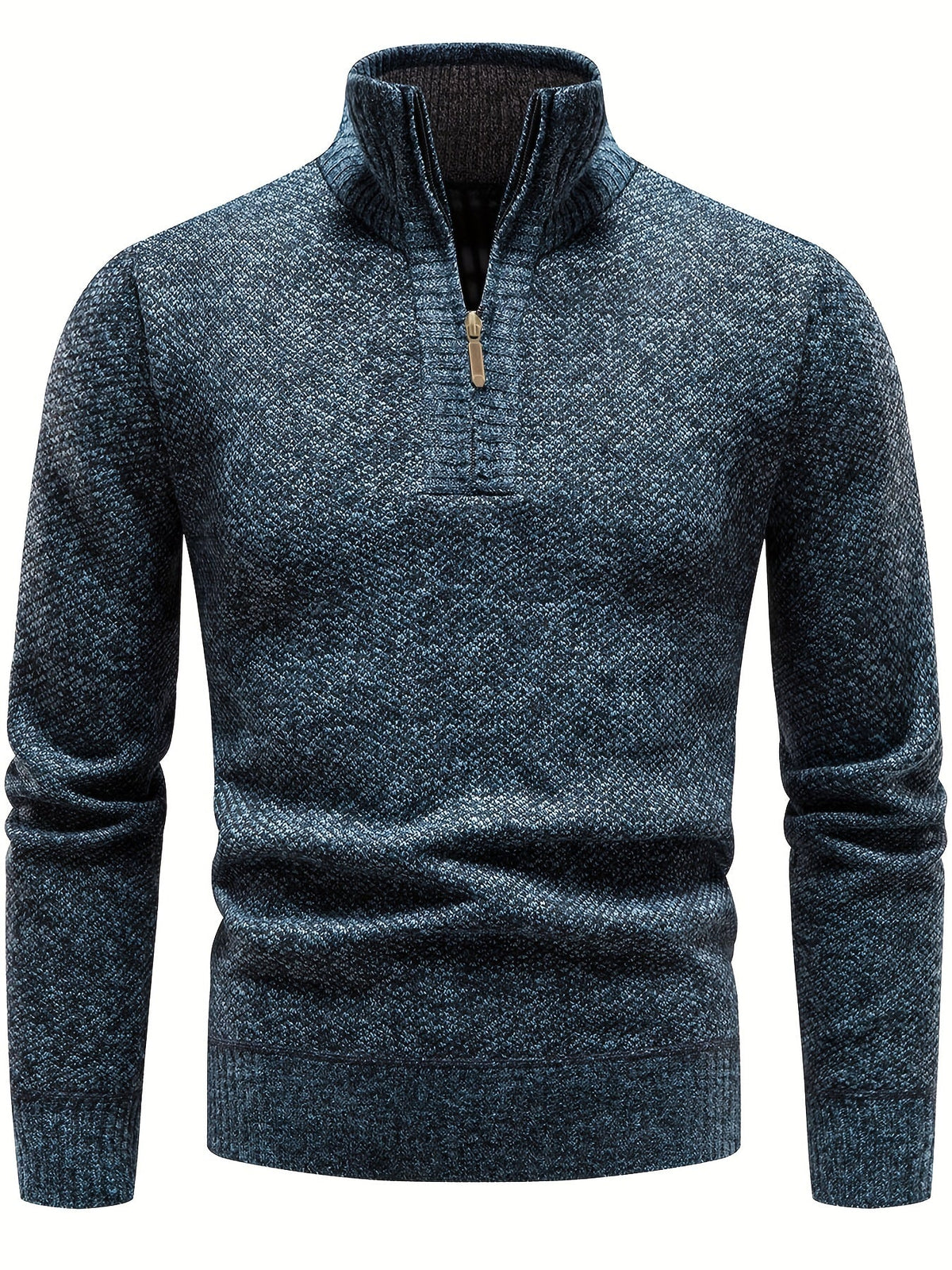 Arthur - Men's smart casual knitted quarter zip jumper with lined collar