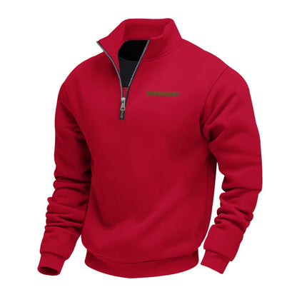 Freddie - Men's quarter zip sweatshirt with stand collar and half zip