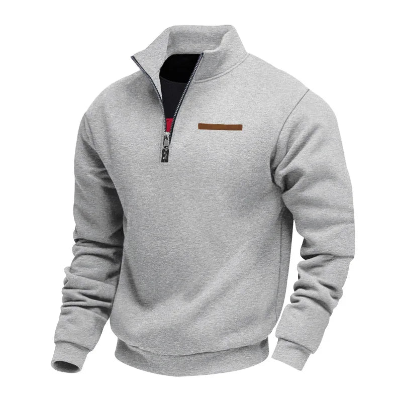 Freddie - Men's quarter zip sweatshirt with stand collar and half zip
