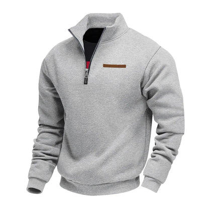 Freddie - Men's quarter zip sweatshirt with stand collar and half zip