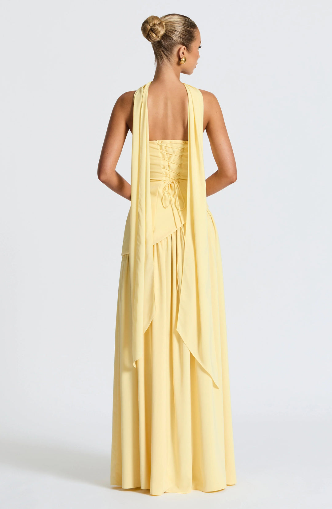 Bianca - Chic Women's Wedding Guest Maxi Dress with Strapless Bodice and Draped Neck Detail