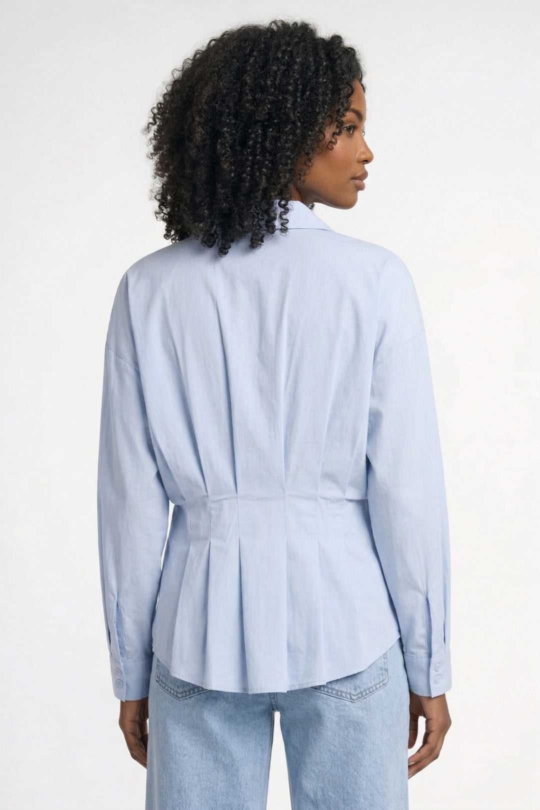 Blouse Women - Oversized Open Collar Cinched Waist | Elegant