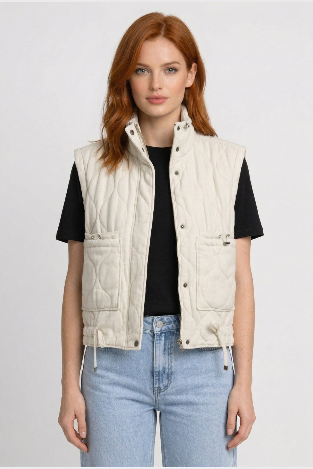 Bodywarmer Women - Quilted with Stand Collar and Front Pockets | Casual