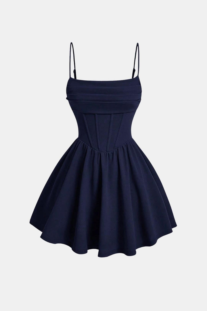 Hannah - Elegant Women's Mini Dress with Corset Bodice and Full Flared Skirt