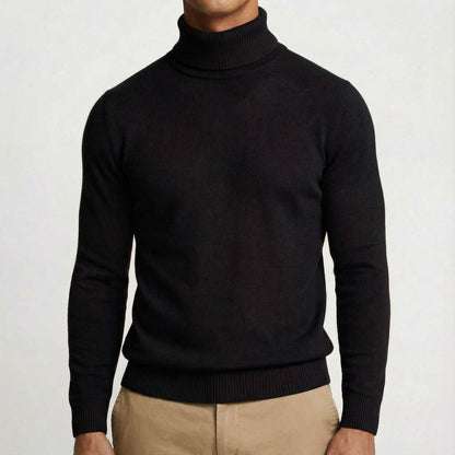 Charlie - Men's casual knitted turtleneck jumper with slim fit and long sleeve