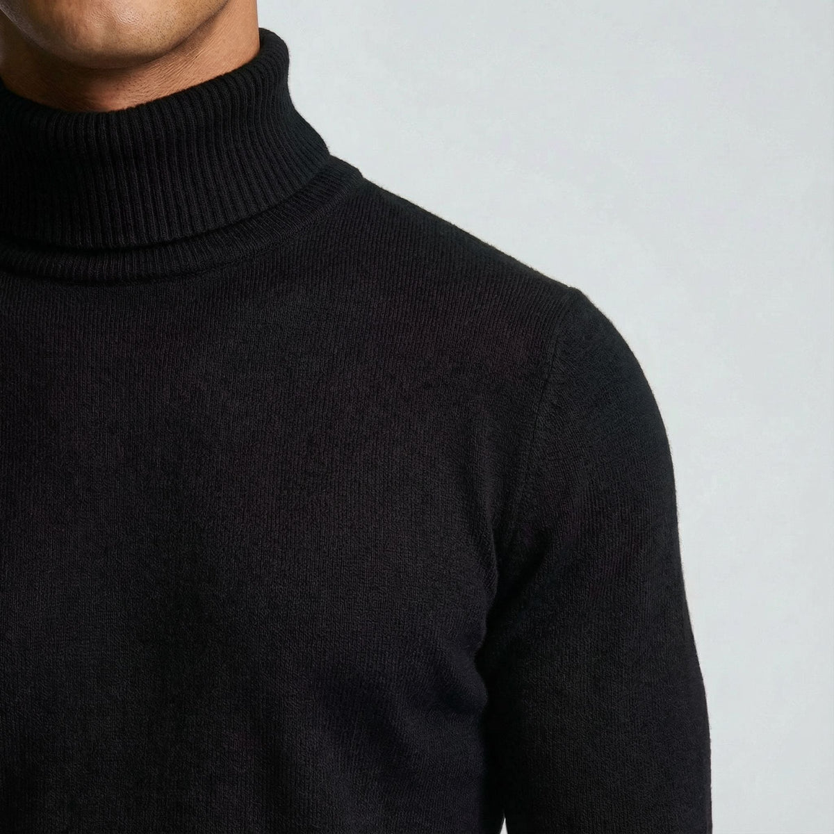 Charlie - Men's casual knitted turtleneck jumper with slim fit and long sleeve
