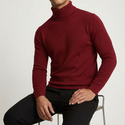 Charlie - Men's casual knitted turtleneck jumper with slim fit and long sleeve