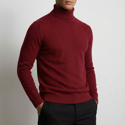 Charlie - Men's casual knitted turtleneck jumper with slim fit and long sleeve