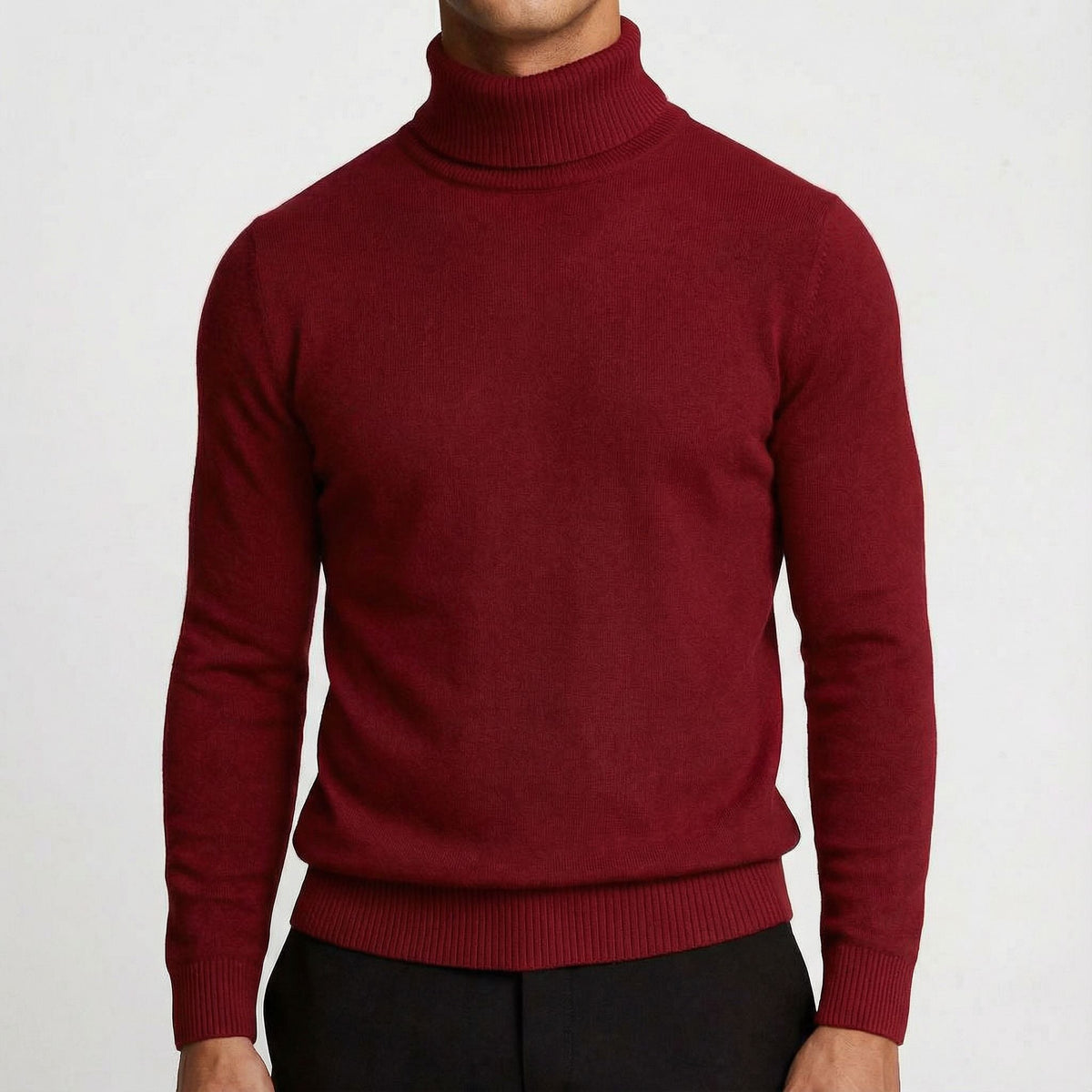Charlie - Men's casual knitted turtleneck jumper with slim fit and long sleeve