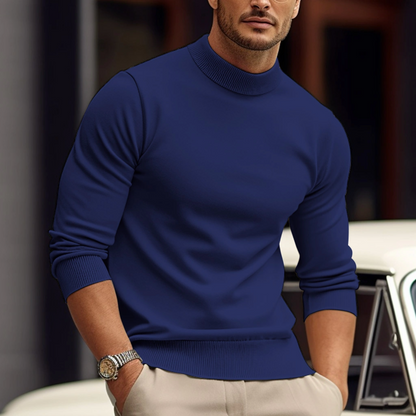 Charlie - Men's comfort knitted jumper with mock neck and slim fit