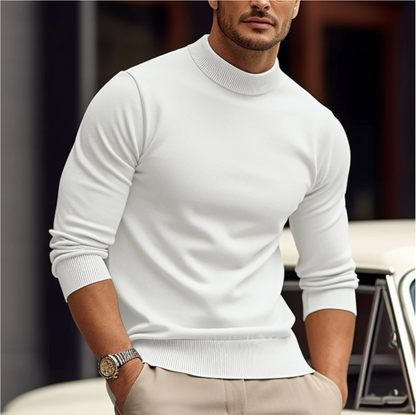 Charlie - Men's comfort knitted jumper with mock neck and slim fit