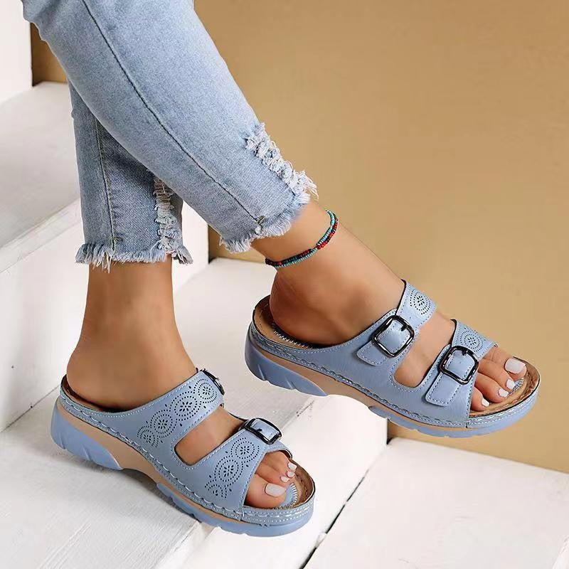 Charlotte - Casual Women's Orthopedic Sandals with Dual Buckle Straps