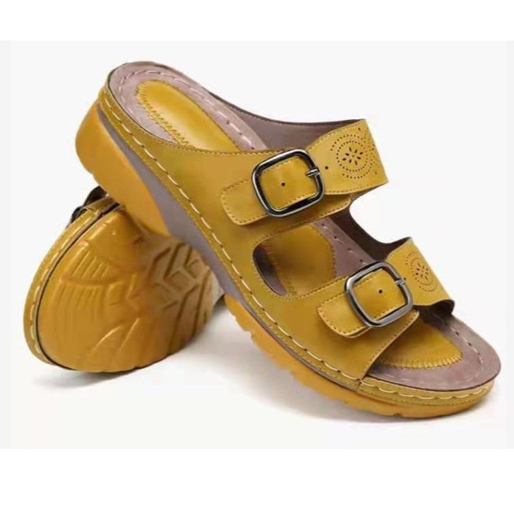 Charlotte - Casual Women's Orthopedic Sandals with Dual Buckle Straps