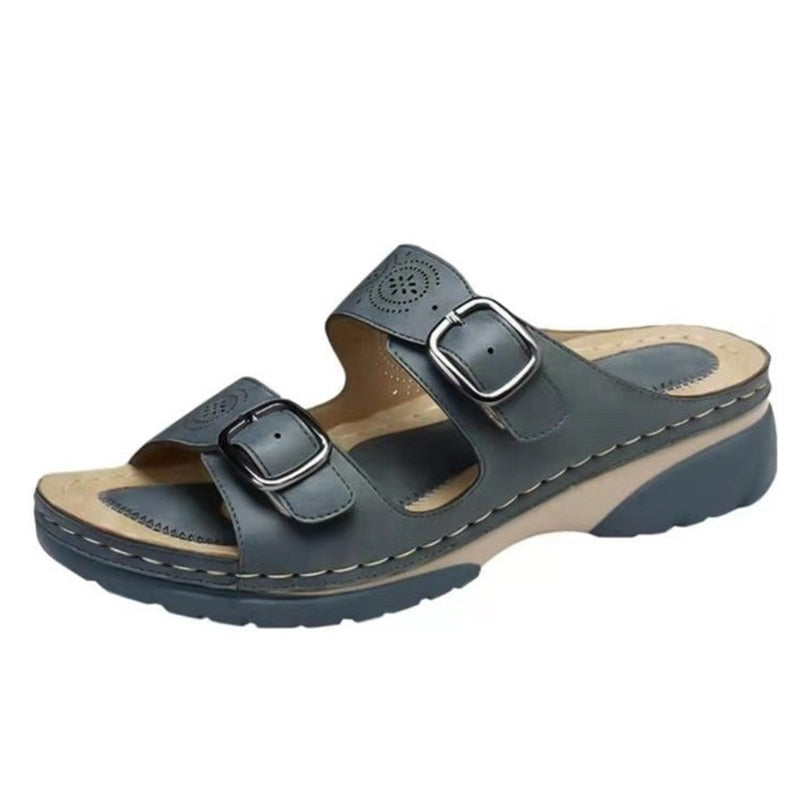 Charlotte - Casual Women's Orthopedic Sandals with Dual Buckle Straps