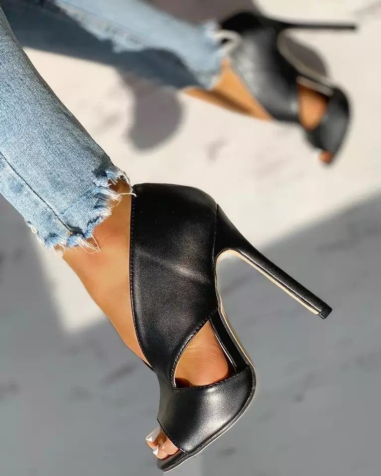Olivia - Elegant Women's Orthopedic Sandals with Peep Toe and Cutout Ankle Detail